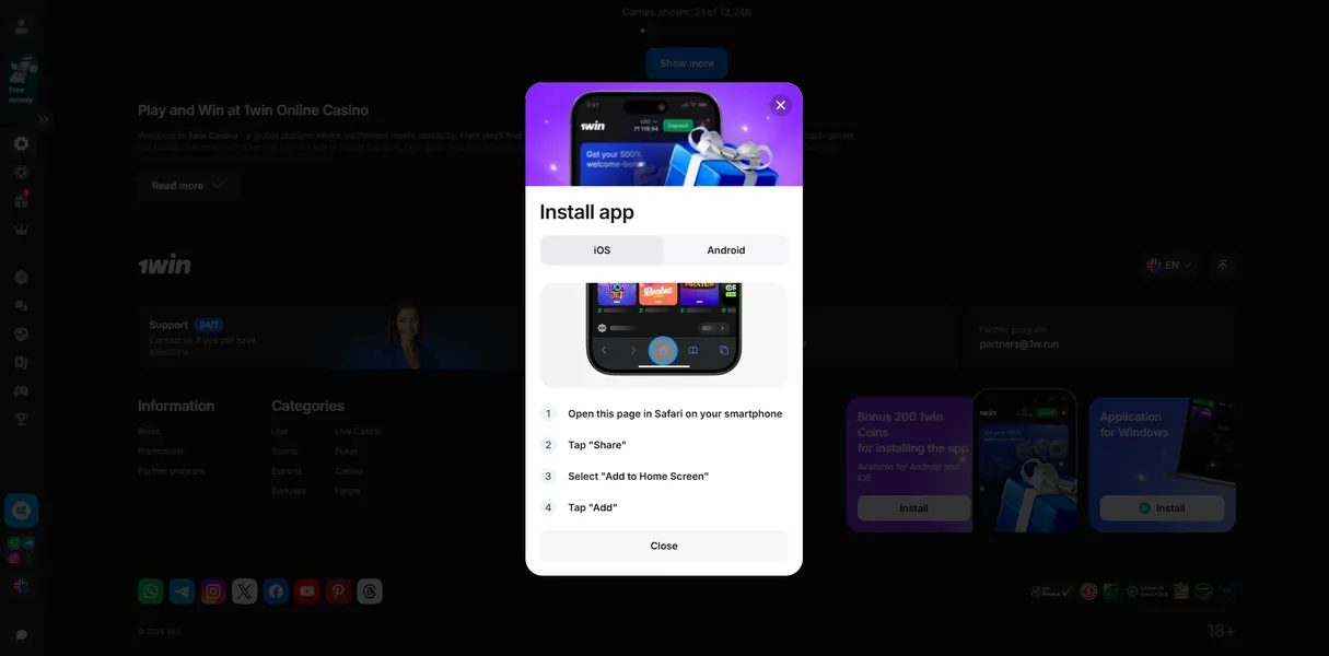 1win App for iOS – iPhone & iPad Download