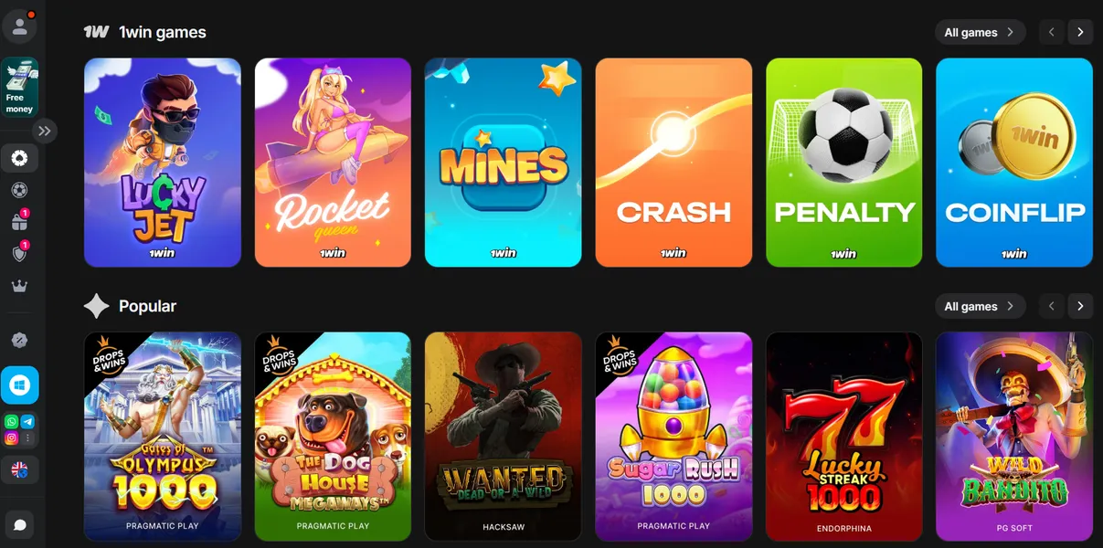 Most Popular 1win Games